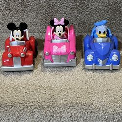 Disney Junior Mickey Mouse & Donald Duck & Minnie Pull Back Cars 2024 lot of 3