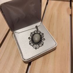 Jade And Marcosite Pendant 