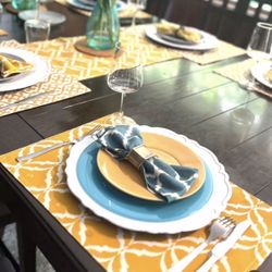 Placemats For 4/6 Cotton , Napkins And Table Runner 