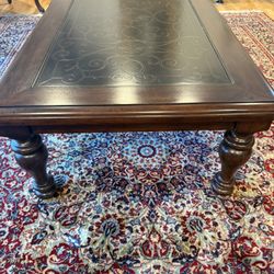 Elegant Coffee Table – Solid Wood with Decorative Inlay
