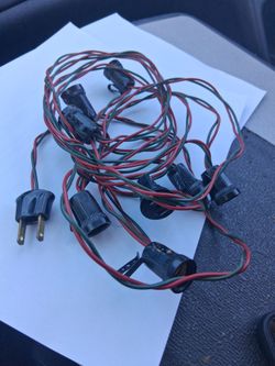 Vintage Bakelite 7 Socket Red & Green Wire String C7 Christmas Lights, Tested...asking $15.00