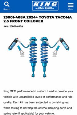 King suspension Toyota ford Chevy ram Lexus