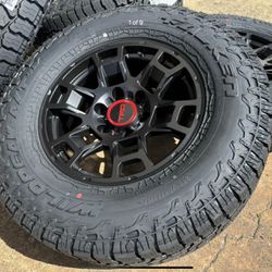 17" Black Toyota 4Runner TRD Pro Style wheels Rims Falken AT4W 265/70/17 Tacoma Tundra
