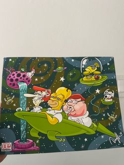 Dunkees Cartoon Mashup Space Art Print