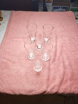 Set Of Six Clear Coke Style Glasses