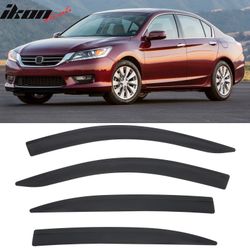 Fits 2013-2017 Honda Accord Sedan Low Profile Style Tape-On Window Visors Deflectors