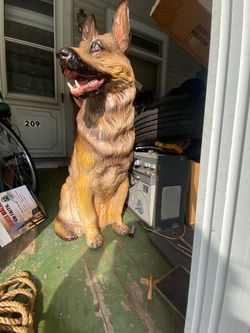 Life-size ceramic German Shepherd made in Italy 1970s