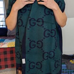 Green And Red Scarf Cashmere Gg