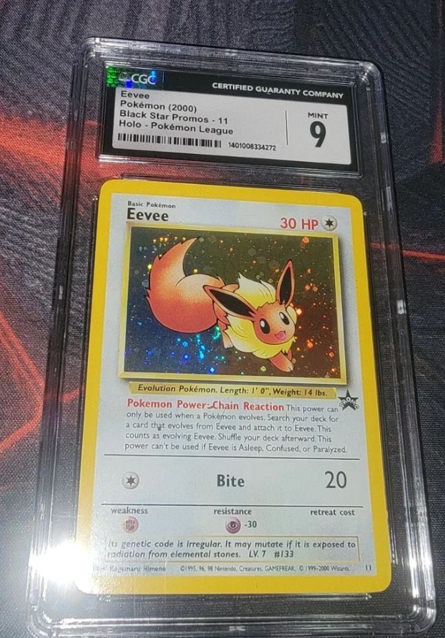 Pokemon card 1999 promo eevee holo CGC MINT 9