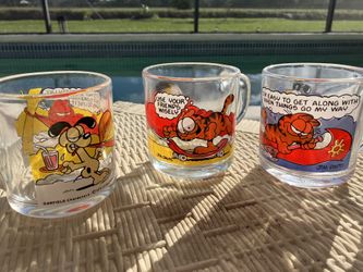 Vintage Garfield Mugs Set Of 3
