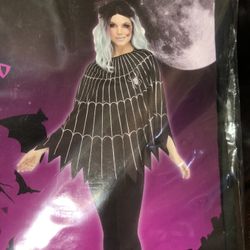 Halloween Costume Women Spiderweb Poncho 