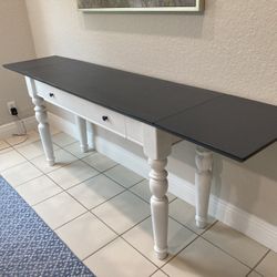 Table, 8 Chairs, & Side Buffet Table