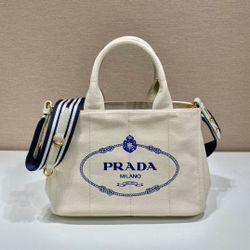 P Logo Tote Bags White