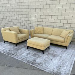 *Free Delivery* Macys Mid Century Modern Couch Sofa Chair Ottoman Set