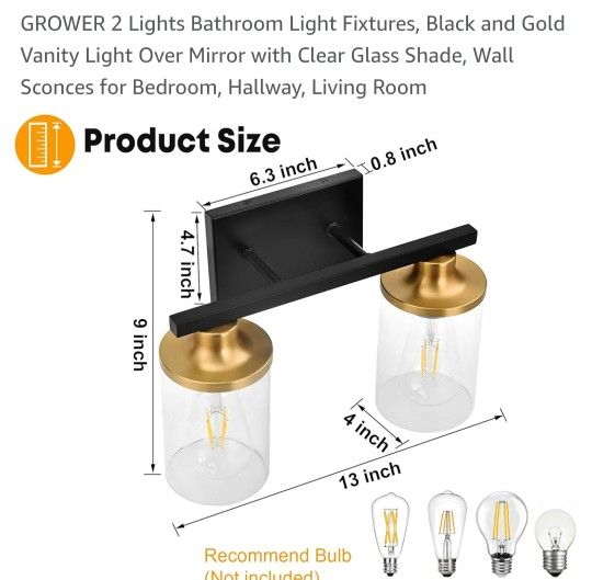 2 Light Bathroom Vanity Light