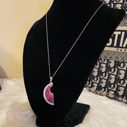 Sterling Silver 925 Watermelon Necklace 