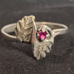 Sterling Silver Ruby Ring Size 8