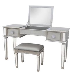 30" Makeup Vanities Desk with Flip Top Dressing Table 2 Drawers