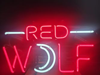 Red Wolf beer neon sign.....