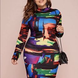 Paint Brush Bodycon Dress 