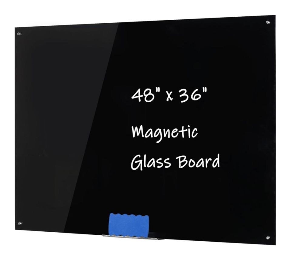 Large Magnetic Glass Board With Market Kit