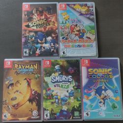 Lot Of 5 Empty Nintendo Switch Game Cases