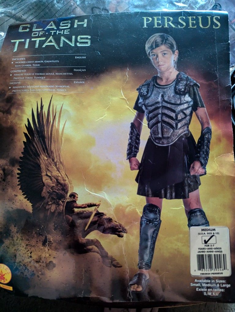 Perseus Clash Of The Titans Boys Size 5 To 7