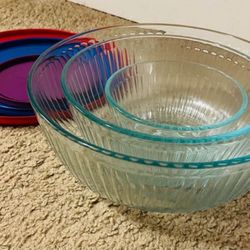 Pyrex Glass Bowl Set (3) 