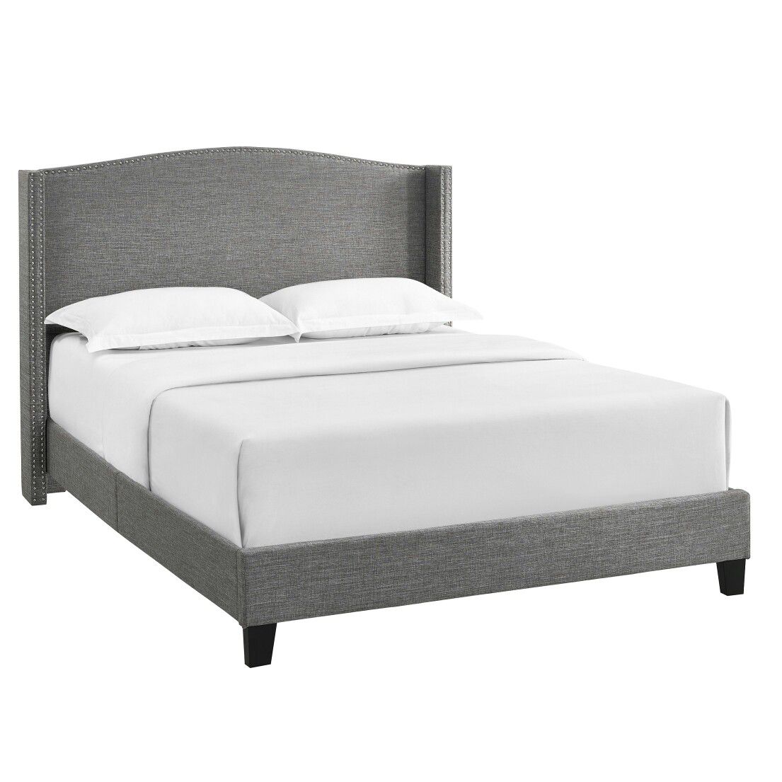 New Scarlett Upholstered Wingback Bed [Queen], Gray [Item 2030]