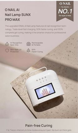 AI UV LED Nail Lamp in Battery Fast Charging Professional Gel Nail Dryer with Portable Handle, Smart Precision Scan Curing Light