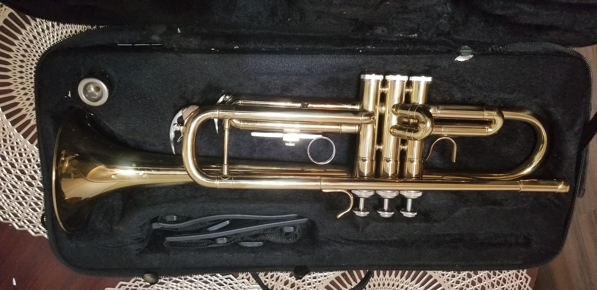 Gold trumpet +carry case +mouthpiece $90