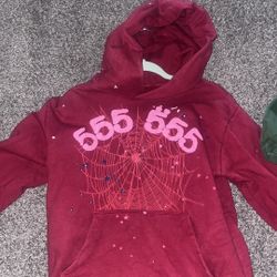 sp5der hoodie red size small 