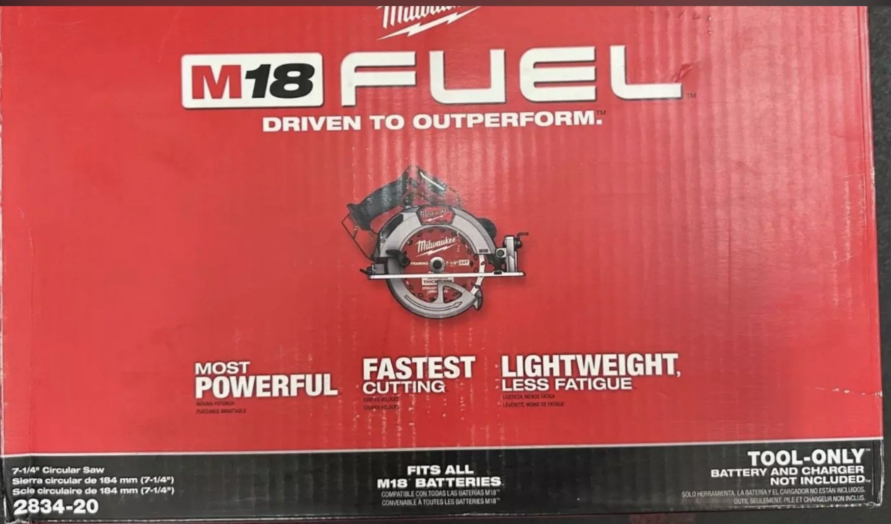 NEW! Milwaukee 2834-20 M18 FUEL 7-1/4" Circular Saw