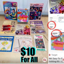 $10 For All Crochet 🧶 Books and Kit set Knitting,Stiching books and crafts