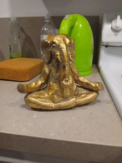 Gold Finished Yoga Elephant