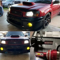 6000k Glacier White LED Headlight And 3000k Jdm Yellow LEDs Fog Lights 