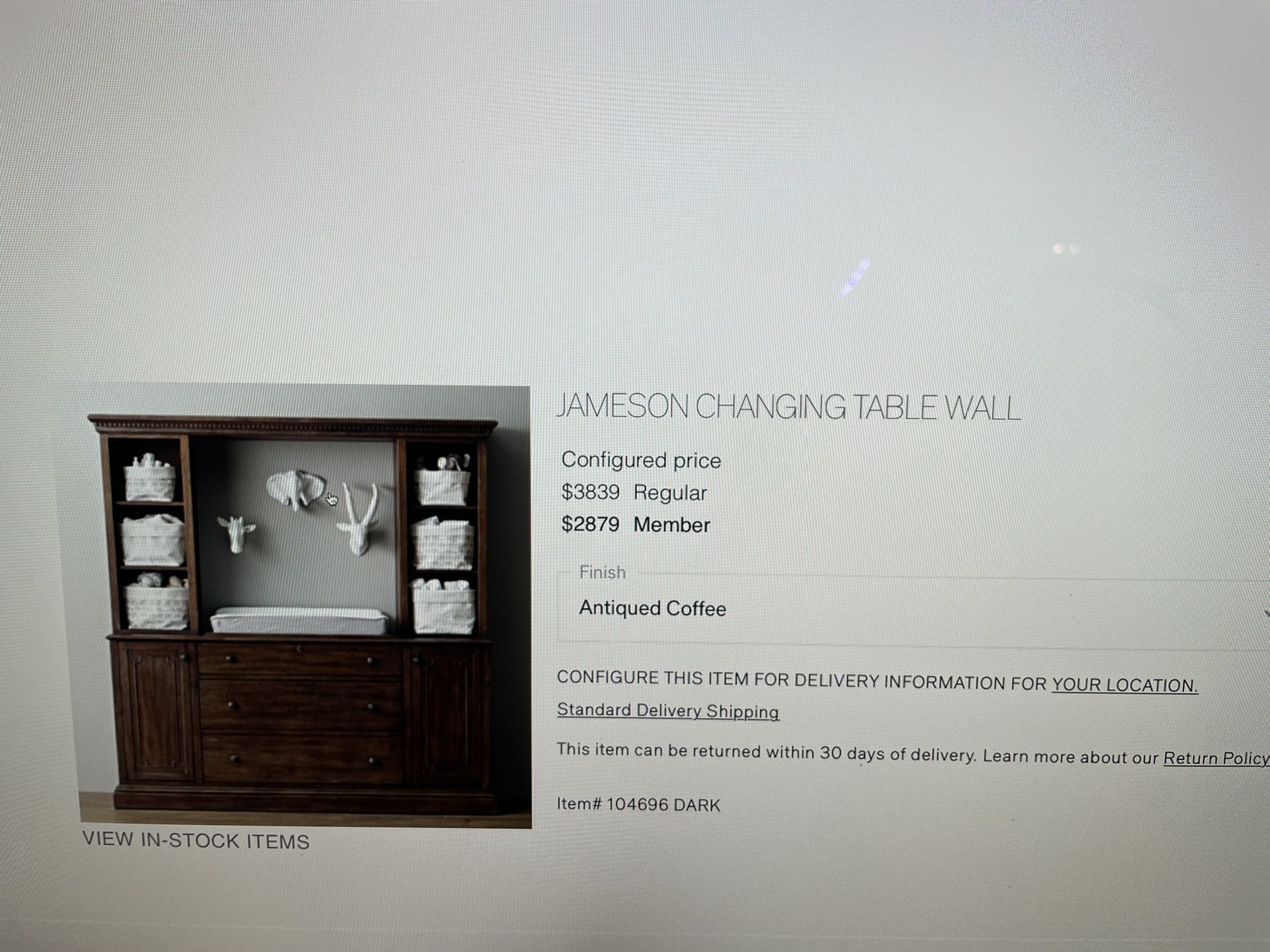 Jameson Changing Table Wall Unit From Restoration Hardware for Sale in Queens, NY OfferUp