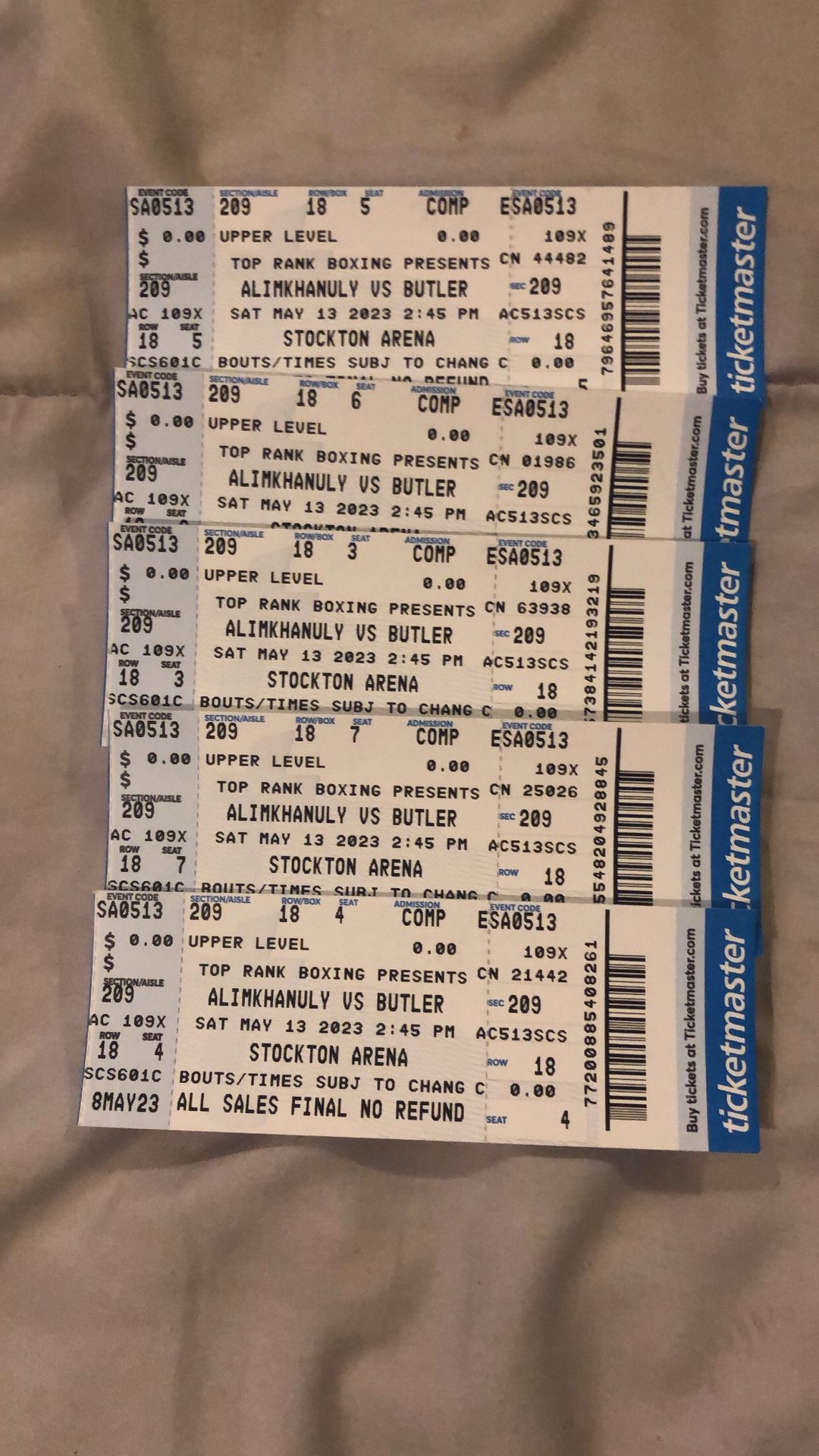 Alimkhanuly Vs Butler Tickets