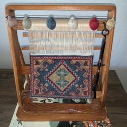 Vintage Miniature Rug Weaving Loom
