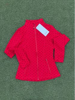 Red Polka Dot Lululemon crop define jacket