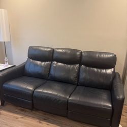 Top Grain Leather Navy Sofa And Loveseat 