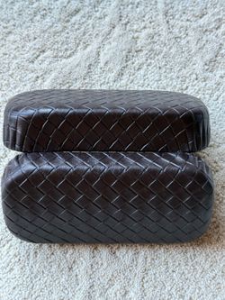 Bottega Veneta leather woven eyeglass case