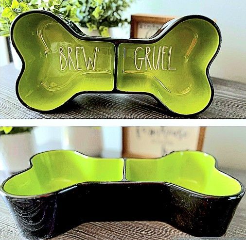 New Rae Dunn Ceramic Bone Style Pet Bowl New In Box