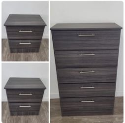 Chest and 2 nightstands - Gavetero y 2 mesitas de noche