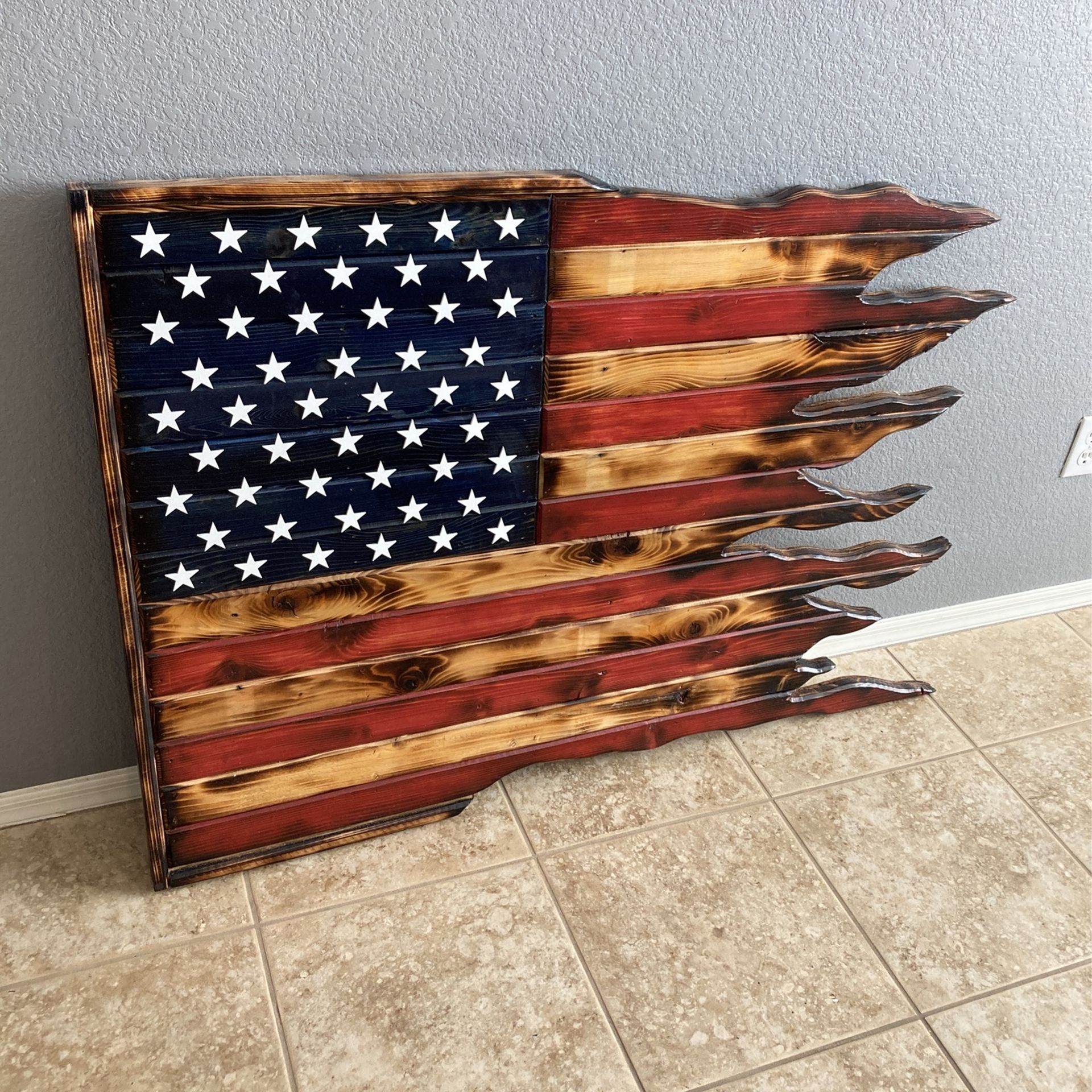 Custom Wood Fired American Flag