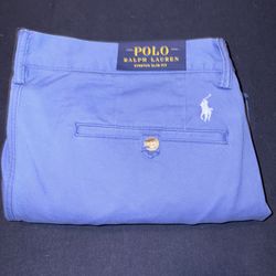 NWT Polo Ralph Lauren Light Blue Stretch Slim Fit Pants Size 38x32 Men's 