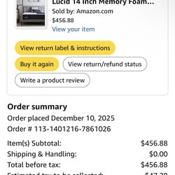 Unbox Lucid Queen Size Mattress