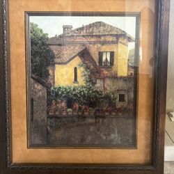 Framed Golden Villa-Italian Tuscan Print