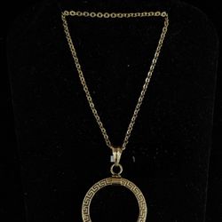 Gold Cable Chain and Pendant