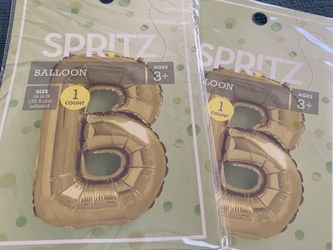 Set of two 14 inch Gold “B” Balloons